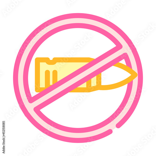 hunting ban color icon vector. hunting ban sign. isolated symbol illustration