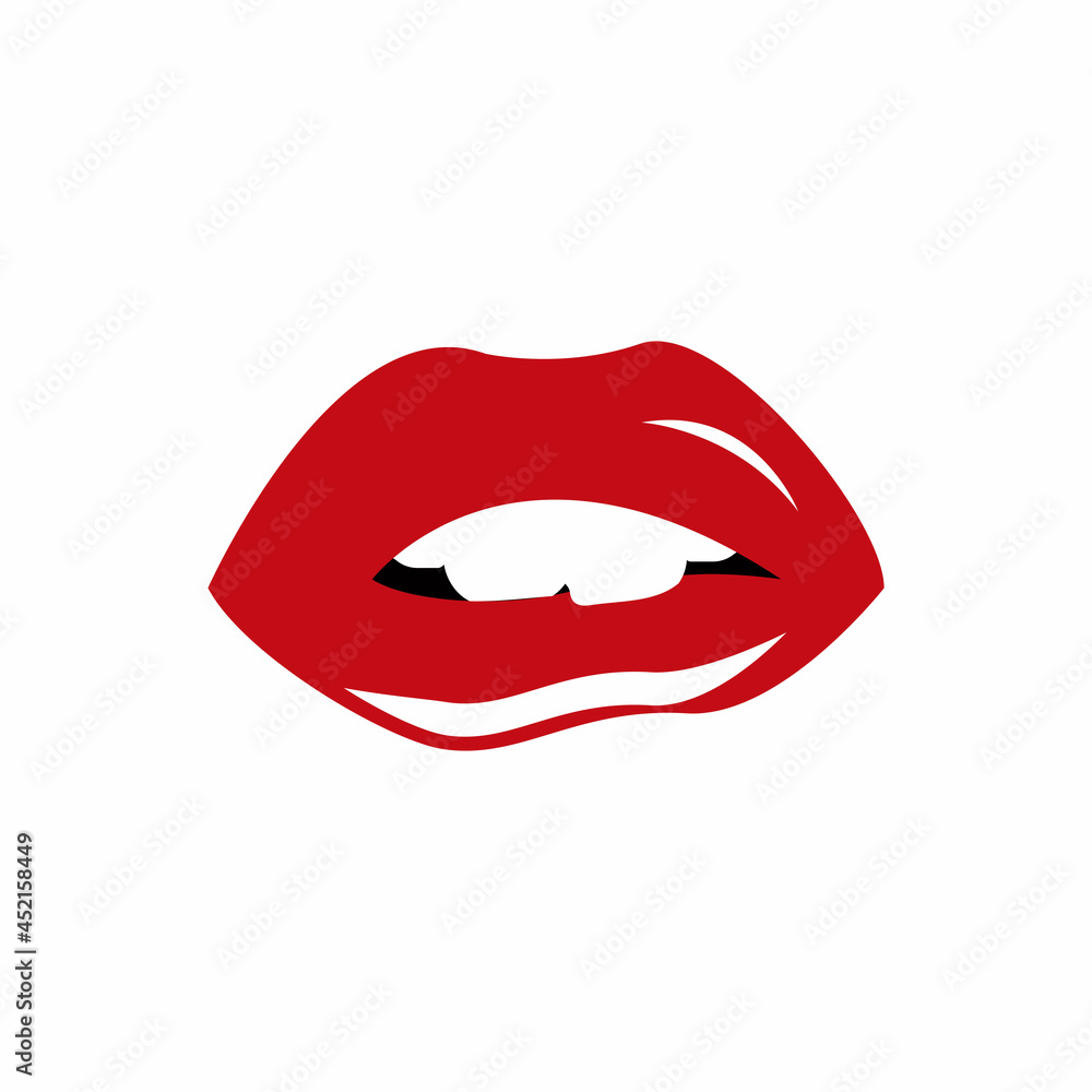 Vector icons of female lips print Vector icons of female lips print