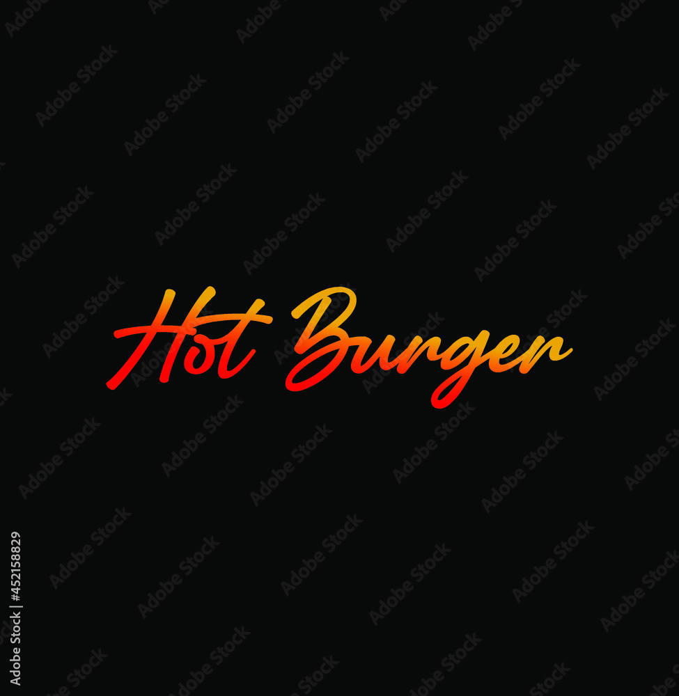 Hot burger text typography logo.