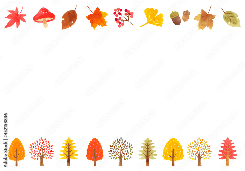 秋の植物のイラストフレーム 手描き水彩画 01 Stock Vector Adobe Stock 秋の植物のイラストフレーム 手描き水彩画 01 Stock Vector Adobe Stock