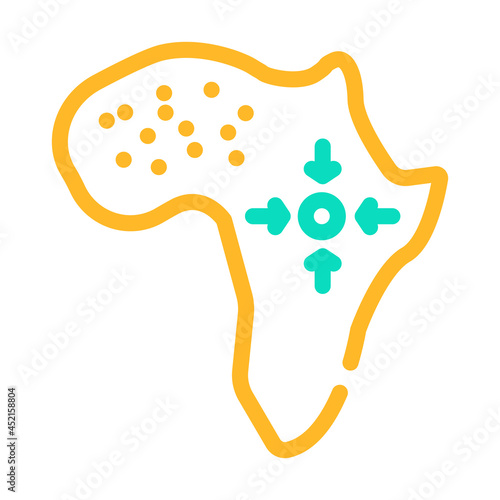 africa continent color icon vector. africa continent sign. isolated symbol illustration
