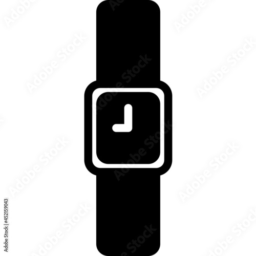 wristwatch solid line icon