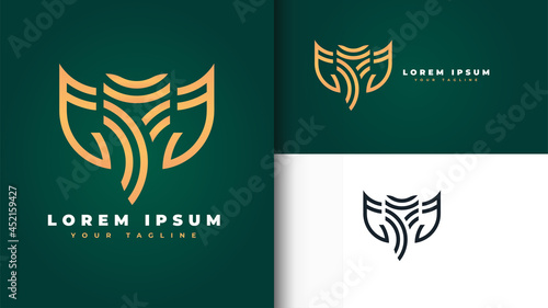 Beauty elegant monogram elephant logo design. Luxury elephant logo idea