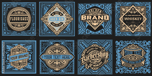 Set of Western cards with vintage style