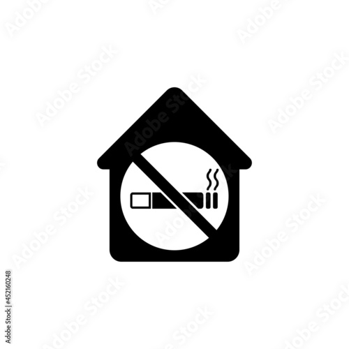 no smoking in the home icon, smoke vector, nicotine illustration