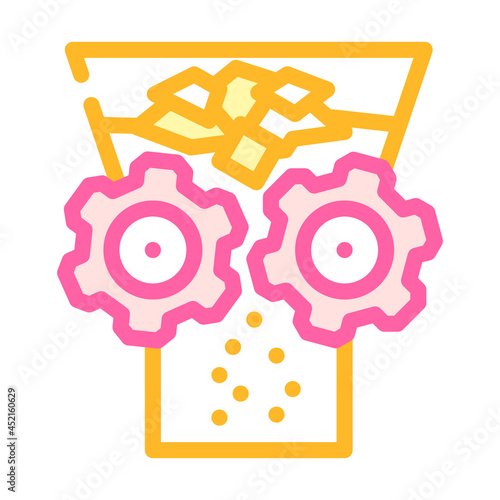 shredding solid waste color icon vector. shredding solid waste sign. isolated symbol illustration