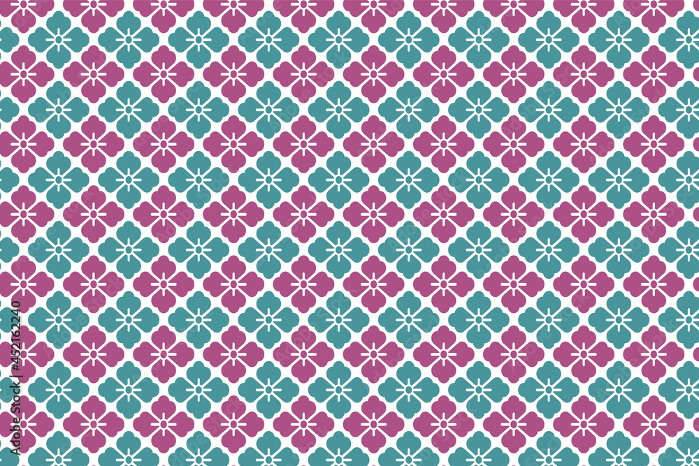 和柄 花菱 はなびし 2色パターン背景 ガーリーなスタイルのデザイン Stock Vector Adobe Stock