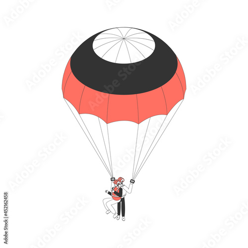 Fototapeta Naklejka Na Ścianę i Meble -  Assisted Parachute Jump Composition