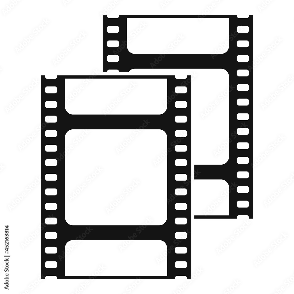 Negative film icon simple vector. Strip frame