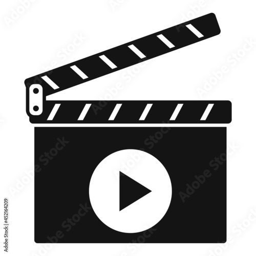Cinema clapper icon simple vector. Clap board