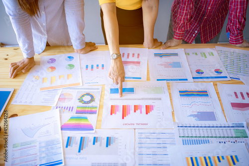 Business people are planning and analysis data figures to plan business strategies.