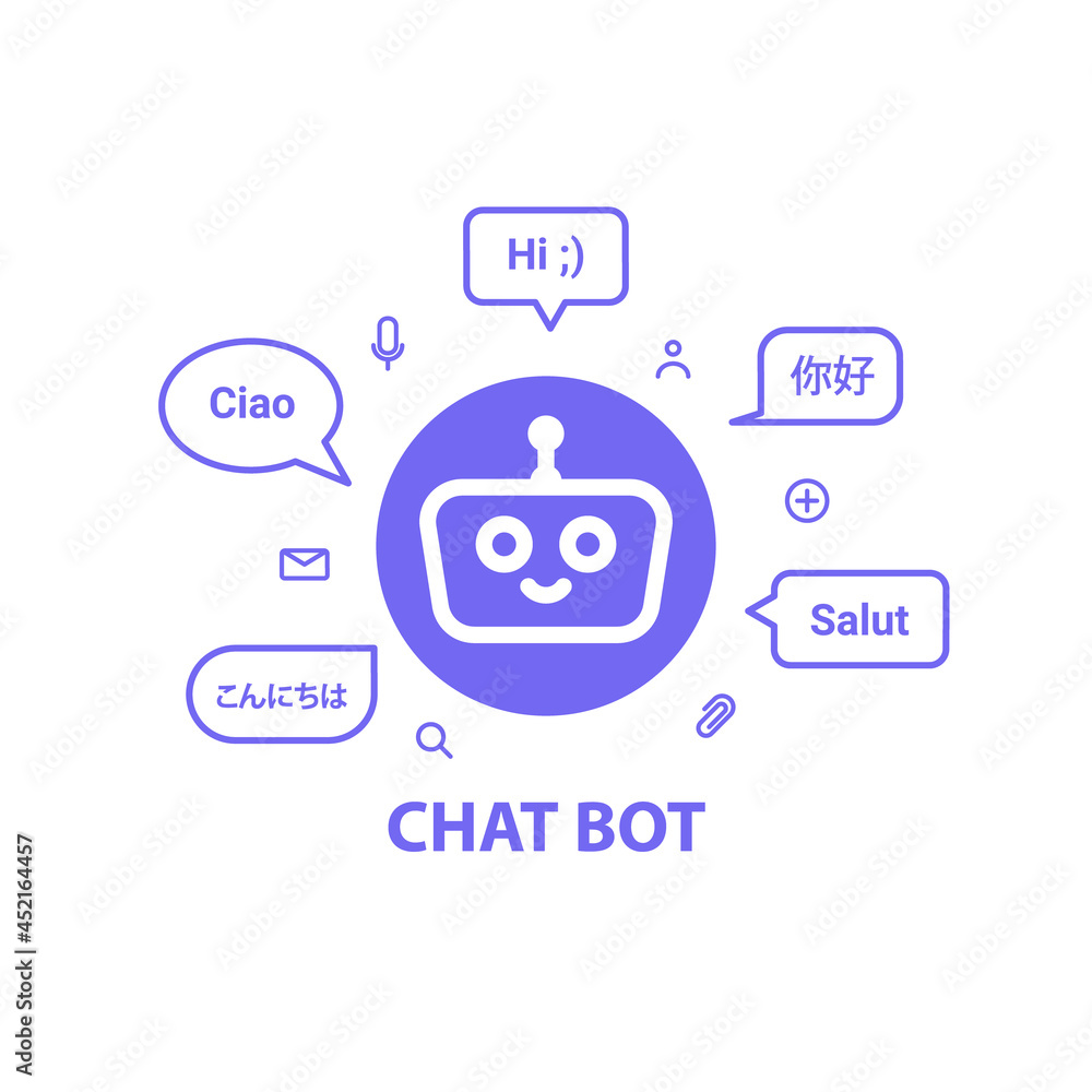 Chat bot logo design concept. UI UX element for web design. Chat bot logo design concept. UI UX element for web design.