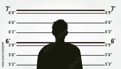 Thief silhouette mugshot. vector illustration