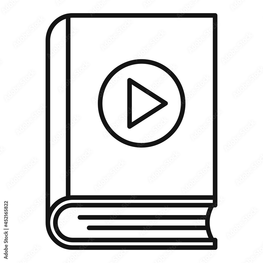 Video editing book icon outline vector. Audio education Video editing book icon outline vector. Audio education