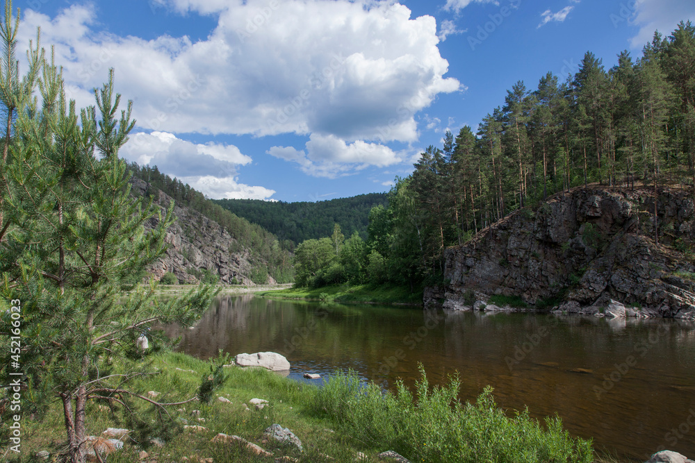 Mountain river in Bashkortostan in the Urals