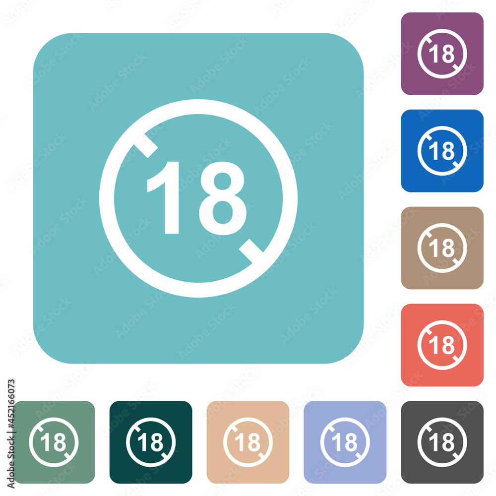 Not allowed under 18 rounded square flat icons Not allowed under 18 rounded square flat icons