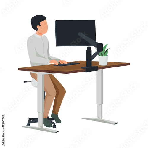 Modern Comfortable Workplace Composition