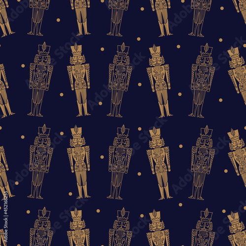 Christmas vector seamless Nutcracker pattern.  Seamless pattern can be used for wallpaper, pattern fills, web page background, surface textures.