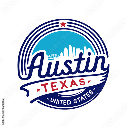 City of Austin. Austin Texas logotipe. Vector and illustration.