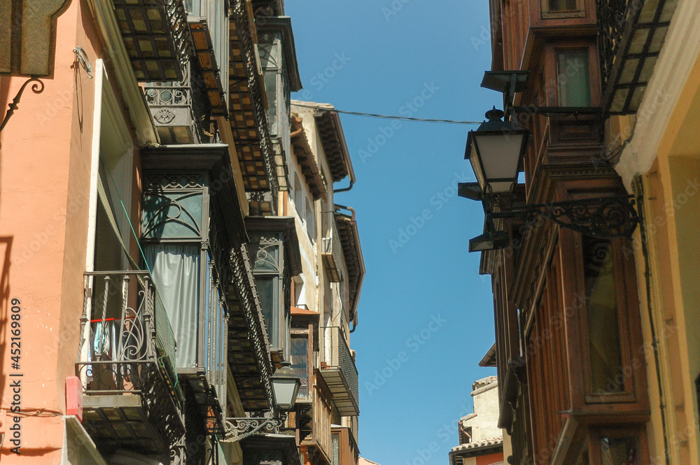 Traditional spanish street with little balconies