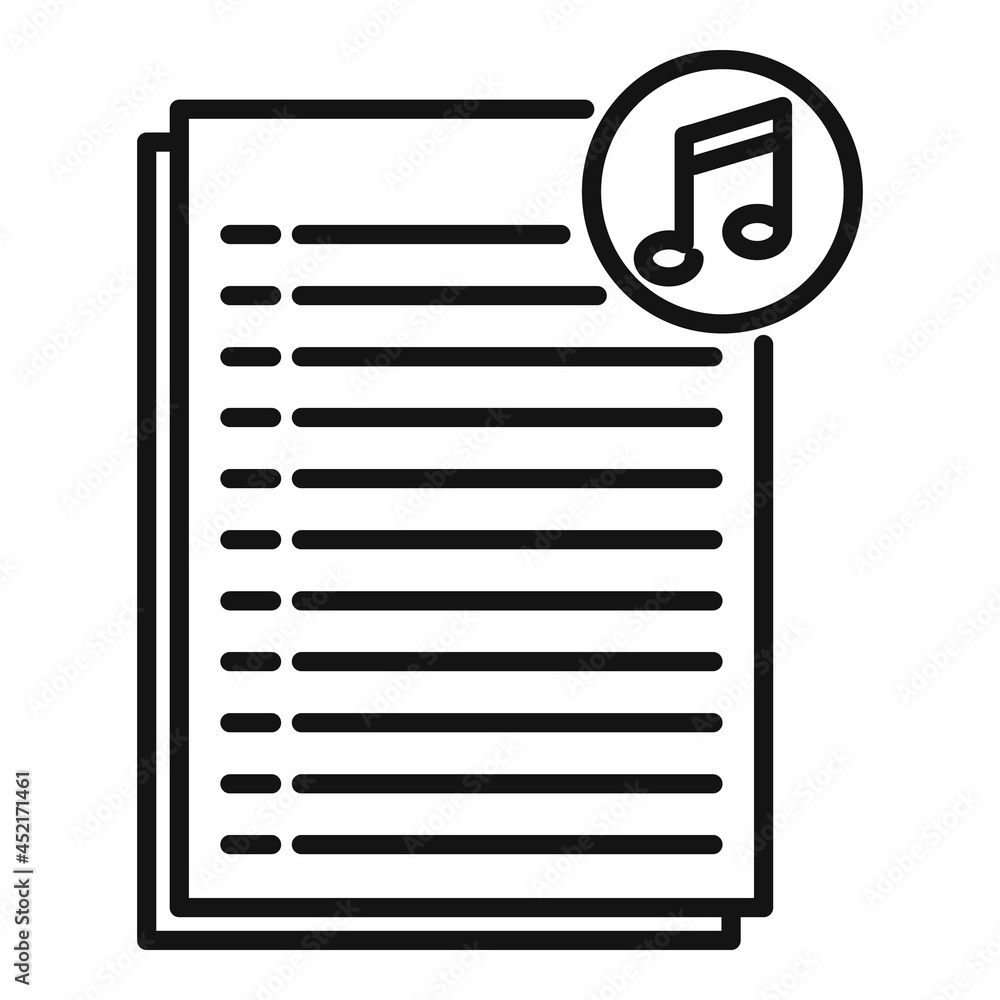 Podcast playlist icon outline vector. Music song Podcast playlist icon outline vector. Music song