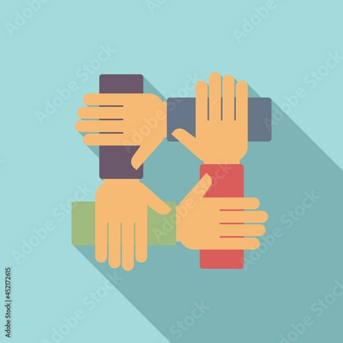 Reliability group icon flat vector. Social hand