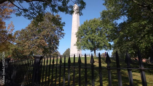 Bunker Hill Monument Up close. Camera pans around the Bunker Hill Monument Close Up. photo