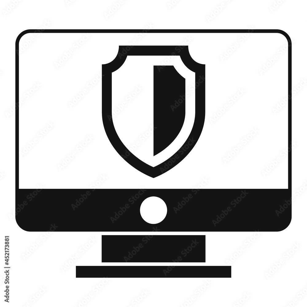 Pc protection icon simple vector. Secure data Pc protection icon simple vector. Secure data