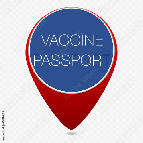 Vaccine passport pin on transparent background. Vector