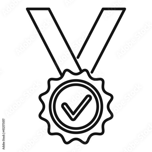 Reliability medal icon outline vector. Back guarantee
