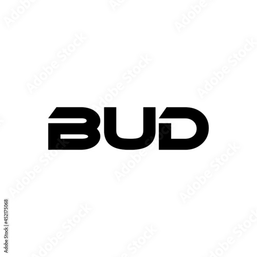 BUD letter logo design with white background in illustrator, vector logo modern alphabet font overlap style. calligraphy designs for logo, Poster, Invitation, etc.