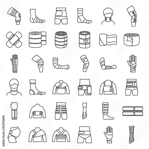 Bandage icons set outline vector. First aid