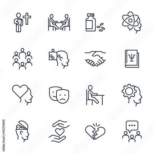 set of Psychology elements symbol template for graphic and web design collection logo vector illustration