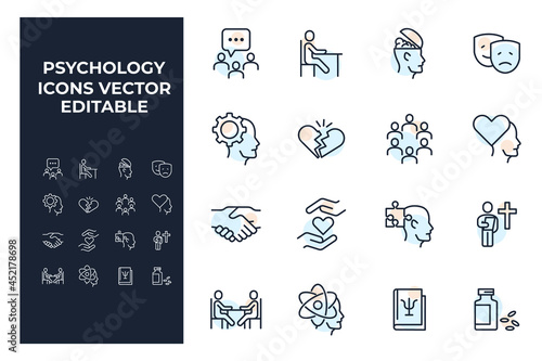 set of Psychology elements symbol template for graphic and web design collection logo vector illustration