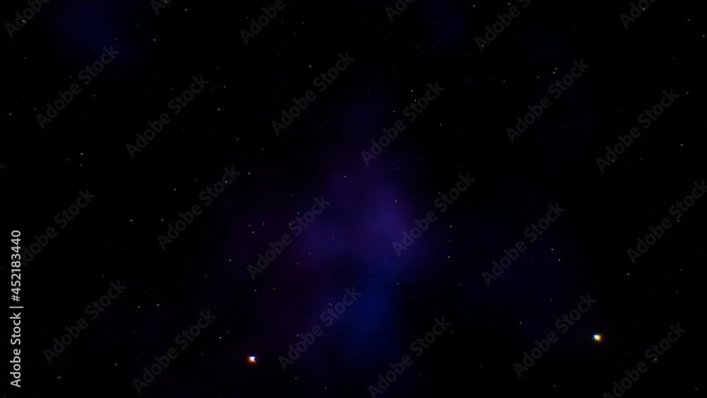 Dark Blue Nebula in the Starry Space Dark Blue Nebula in the Starry Space