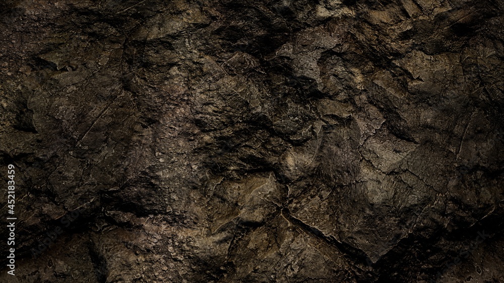 Dark Rock Gound Surface Texture 3D Rendering