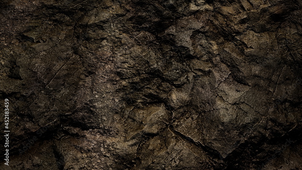Dark Rock Gound Surface Texture 3D Rendering Dark Rock Gound Surface Texture 3D Rendering