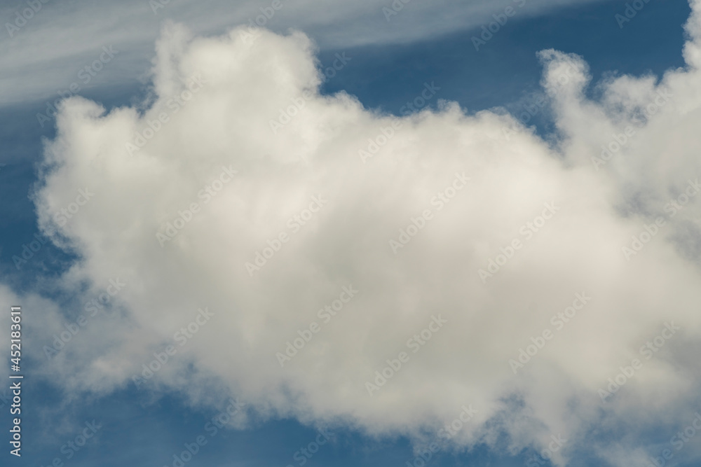 Beautiful clouds with blue sky background. Nature weather