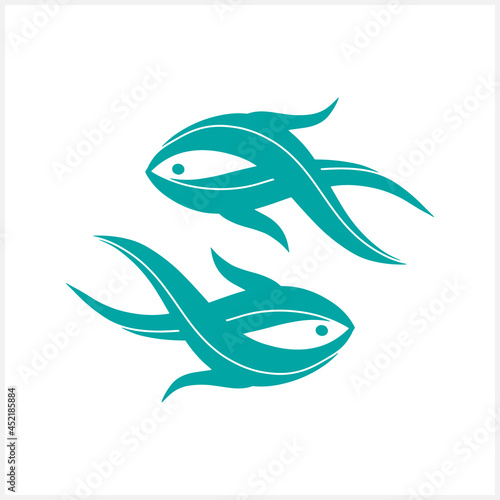 Fish clipart isolated. Stencil zodiac fish. Animal vector stock illustration. EPS 10