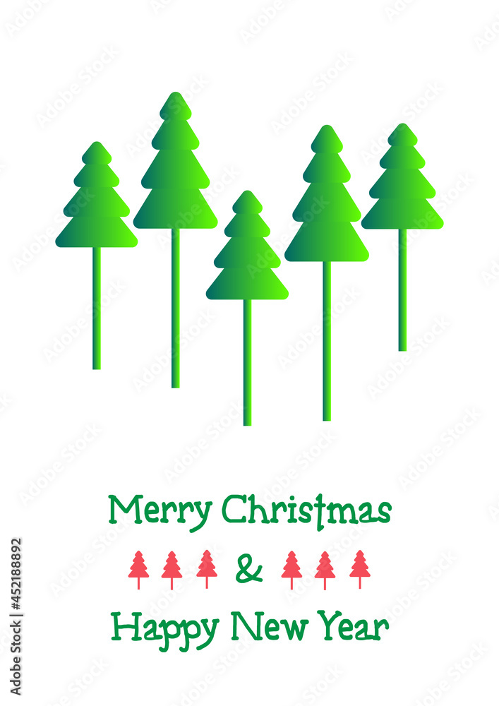 Slogan merry christmas & happy new year spruce with star.VECTOR