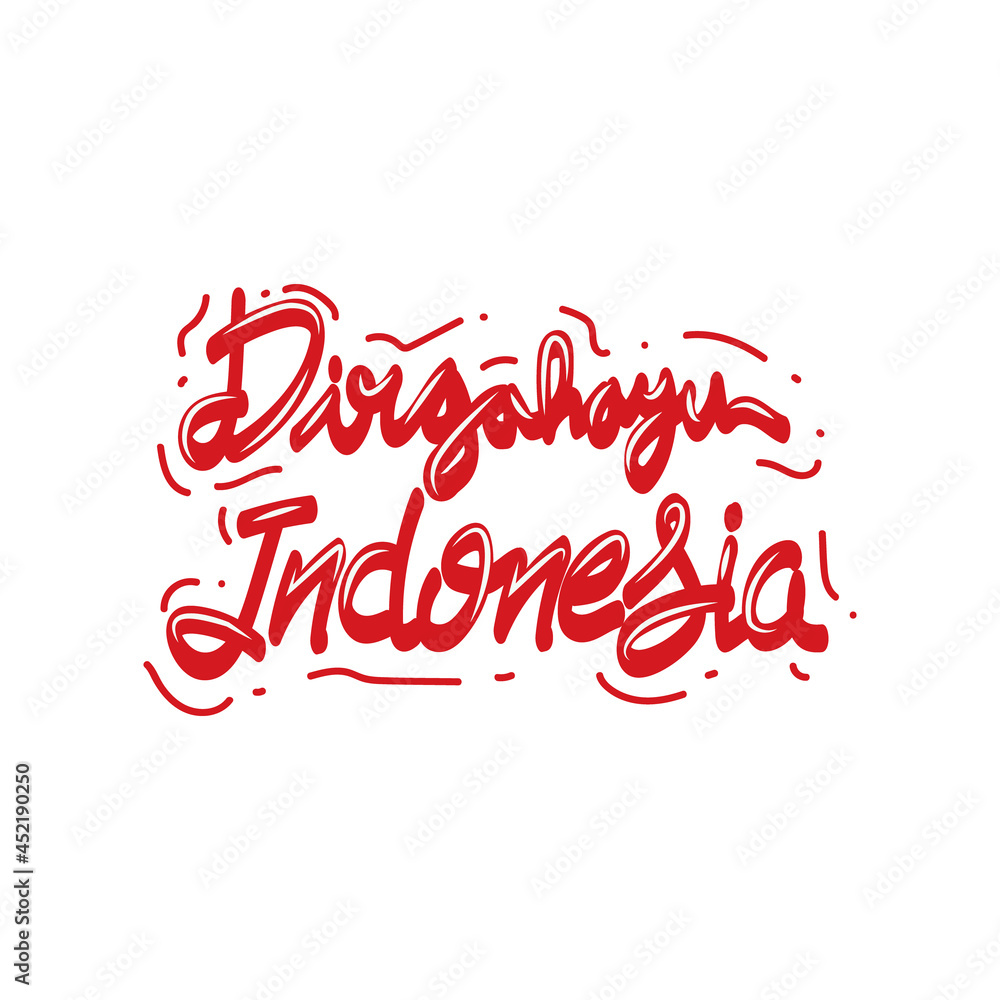 red and white independence day indonesia lettering hand drawn text red and white independence day indonesia lettering hand drawn text