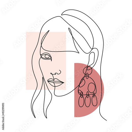 Woman with jewelry line art