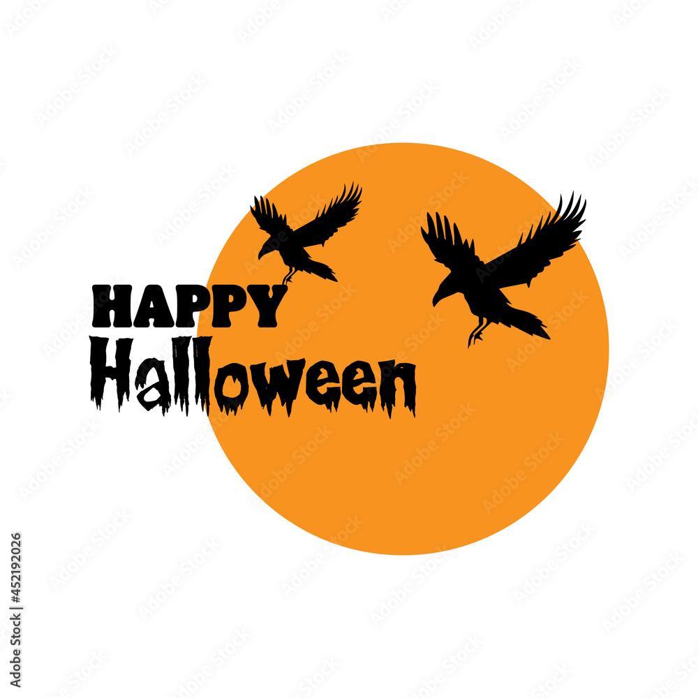 Happy Halloween vector card. Festive illustration for banner, poster, greeting card, party invitation
