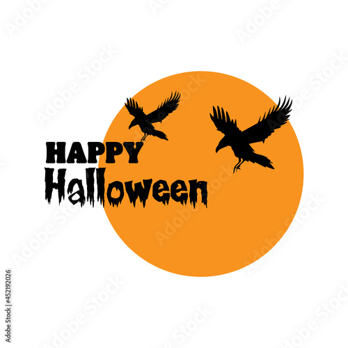 Obraz na płótnie Happy Halloween vector card. Festive illustration for banner, poster, greeting card, party invitation w salonie