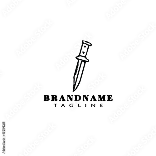 military knifes logo cartoon icon design template isolated black flat illustration