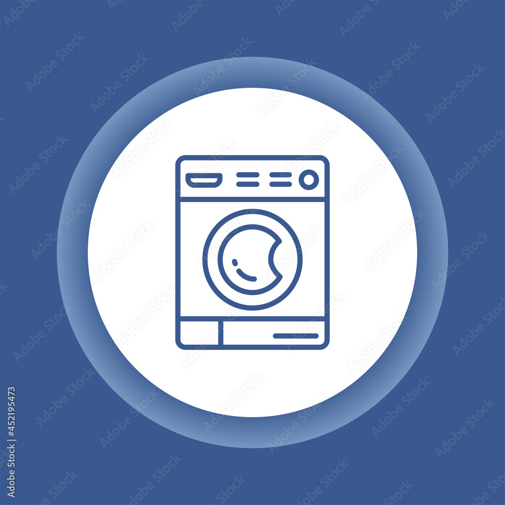 Washing machine line color icon. Household equipment. Washing machine line color icon. Household equipment.