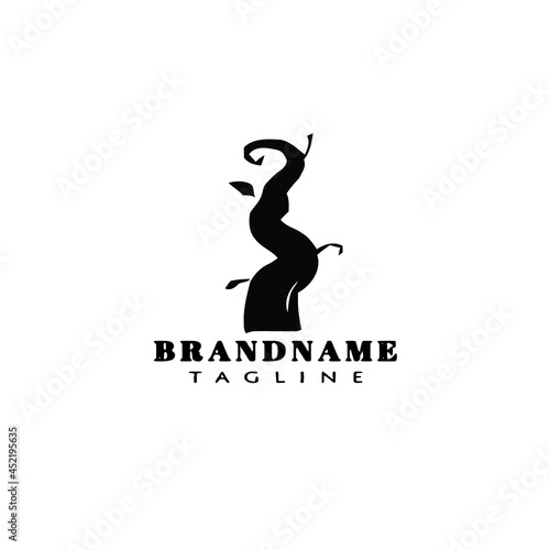 beanstalk logo cartoon icon design template isolated black vector symbol