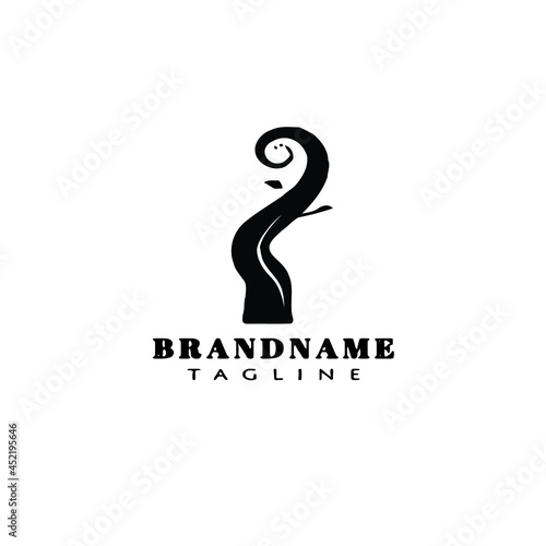 symbol beanstalk logo cartoon icon design template isolated black vector illustration