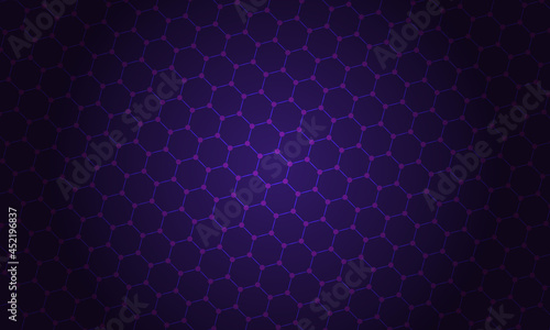Abstract hexagonal background with lines and dots.