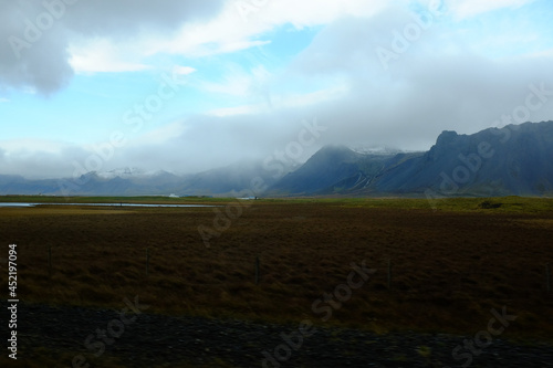 Clear Skies Peaking Through Dark Clouds in Iceland